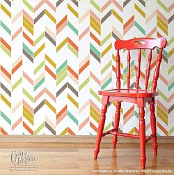 A striking herringbone wall pattern. Photo: Royal Designs/Hometalk