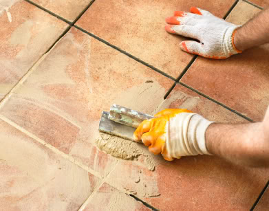 Grout application Grout application