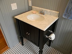 A beautiful bathroom renovated by the author, Matt Hoots of SawHorse, Inc. Photo via Hometalk.