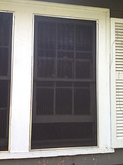 What you see right here is an exterior shade screen. They help keep heat out of your house in the hot summer months.