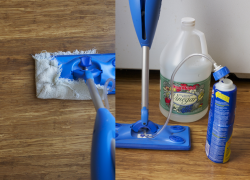 Here's my reusable rag hack and how I fill the Swiffer with vinegar.