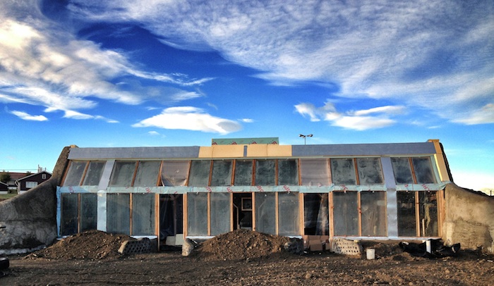 The so-called House at the End of the World under construction.