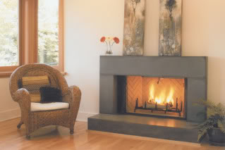 concrete fireplace