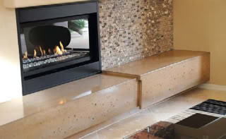 concrete fireplace