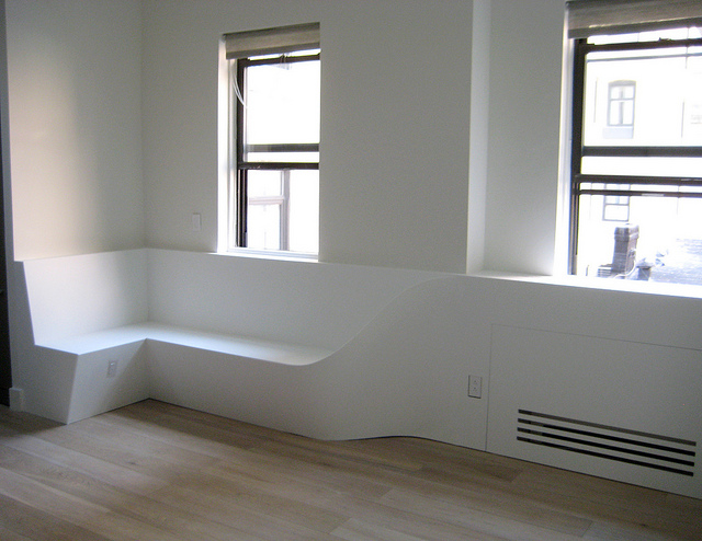 Thermoformed Corian banquette and photo by Associated Fabrication/Flickr Creative Commons Attribution License.