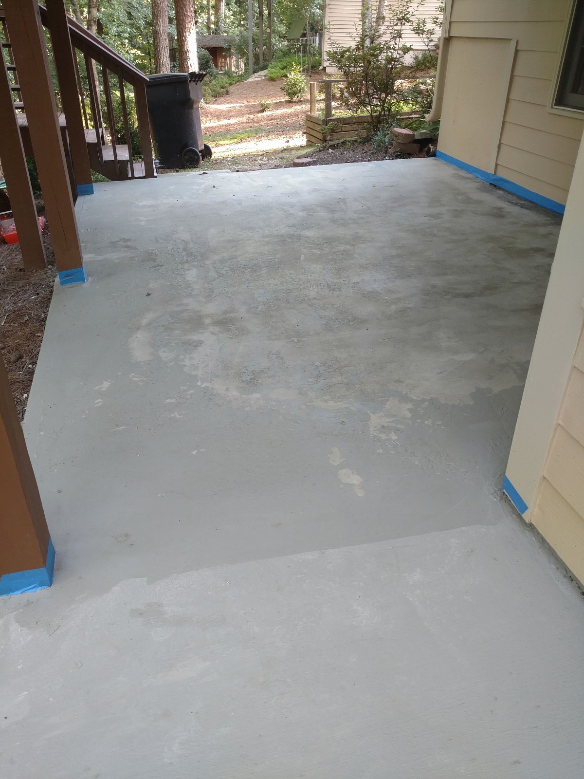 Peeling concrete paint