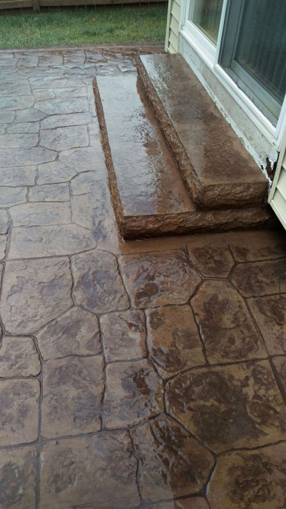 Stamped concrete patio