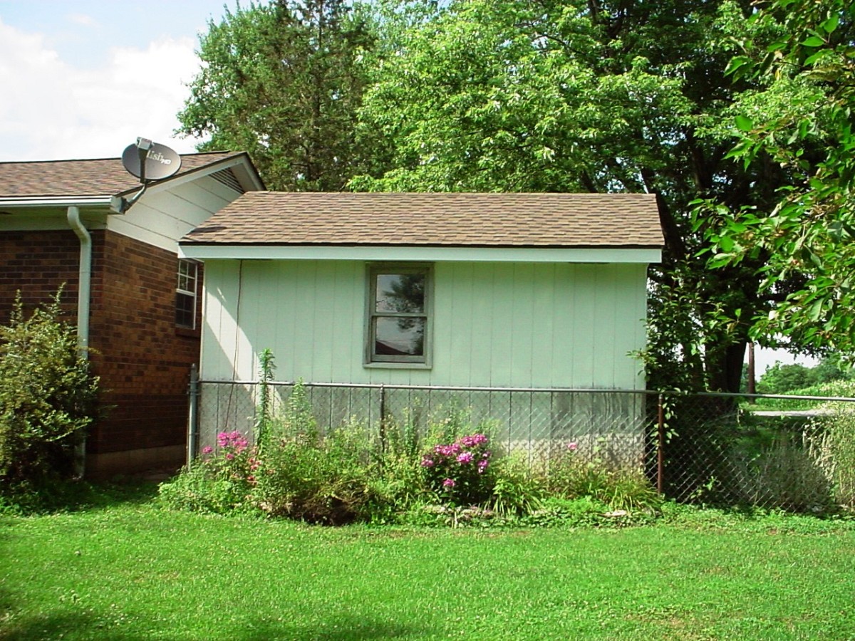 New shingles on shed too